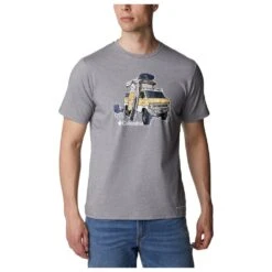 Tee-shirt De Rando Columbia M's Sun Trek SS Graphic Tee City Grey Heather