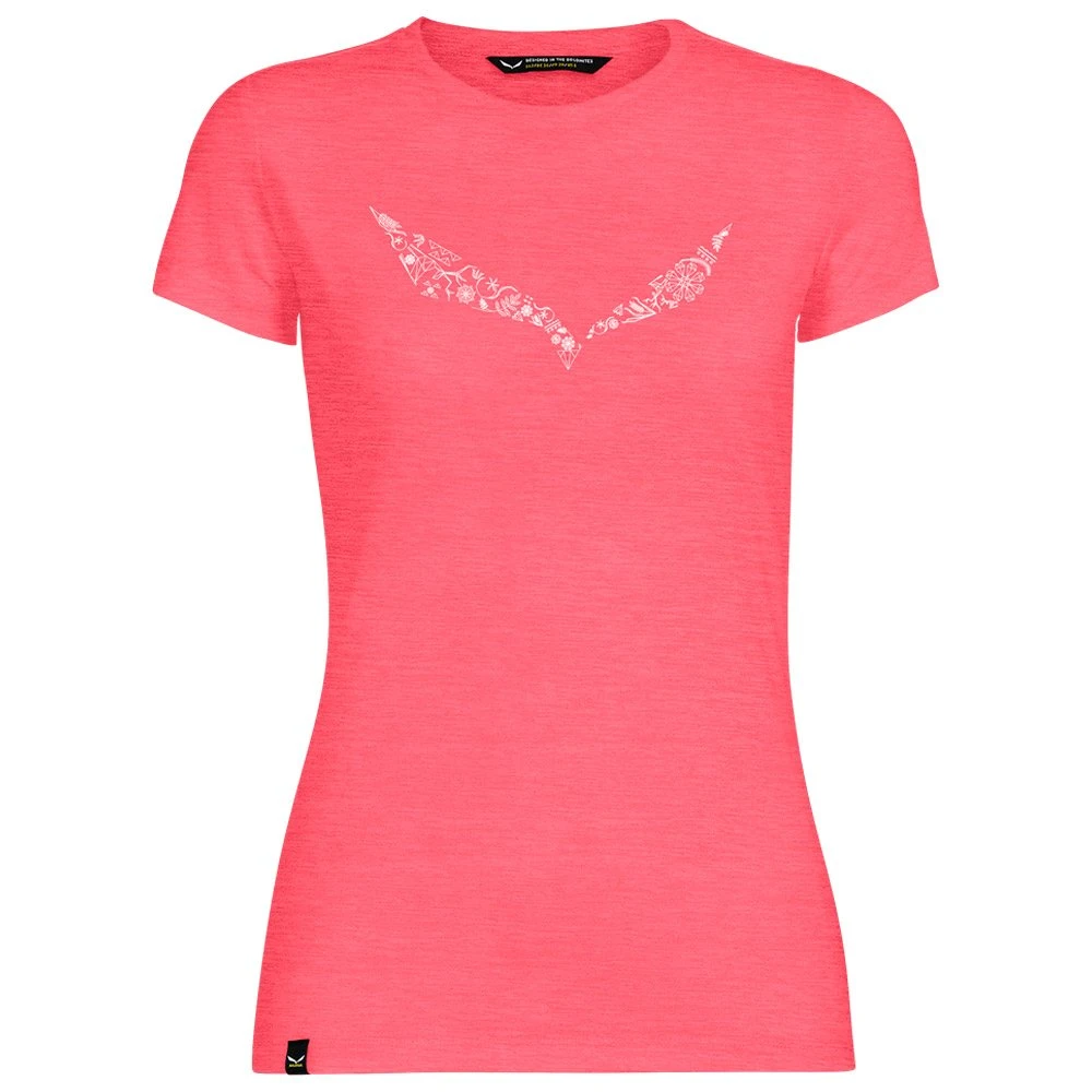 Tee-shirt De Rando Salewa Solid Dry W Calypso Coral Melange