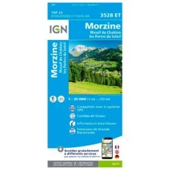 Carte IGN 3528ET Morzine, Massif Du Chablais, Les Portes Du Soleil