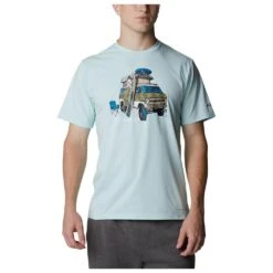 Tee-shirt De Rando Columbia M's Sun Trek SS Graphic Tee Icy Morn