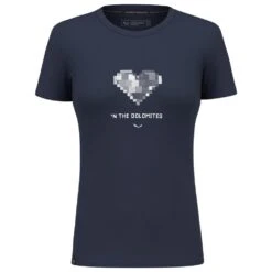 Tee-shirt De Rando Salewa Pure Heart Dry Navy Blazer