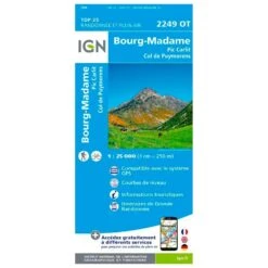 Carte IGN 2249Ot Bourg-Madame/Col Puymorens