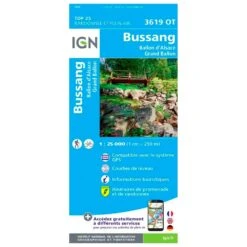 Carte IGN 3619OT Bussang, Ballon D'Alsace, Grand Ballon