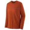Tee-shirt De Rando Patagonia M's L/S Cap Cool Merino Graphic Shirt Fitz Roy Fader: Sandhill Rust