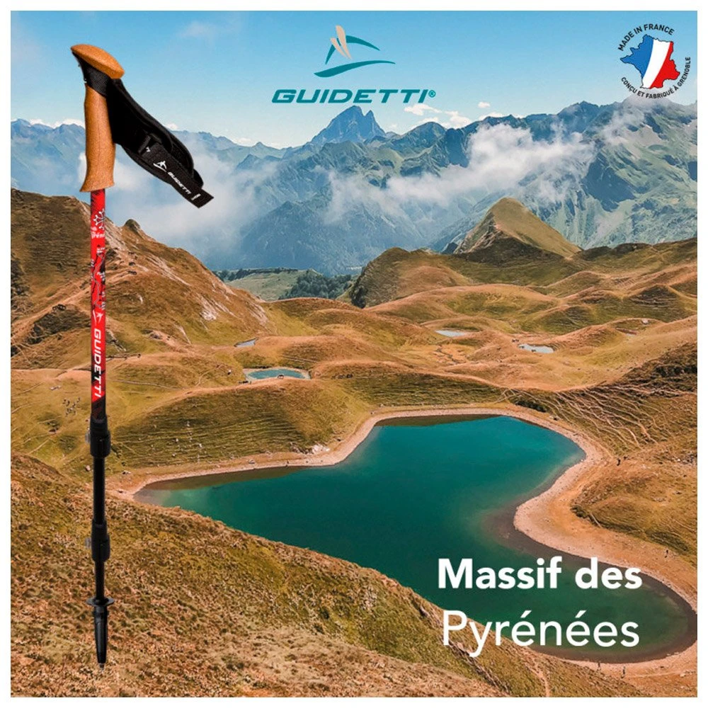 Bâton Guidetti Région Massif Des Pyrénées Noir Rouge – Image 9
