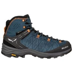 Chaussures De Randonnée Salewa Alp Trainer 2 Mid GTX Denim Fluo Orange